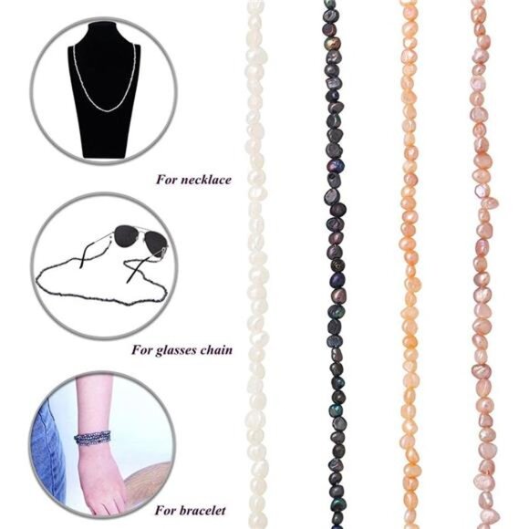 Mask Lanyard Chain Face Mask Holder Chain Freshwater Pearl Eyeglasses Chain - Picture 4 of 7